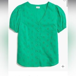 J Crew Factory Eyelet button-front shirt